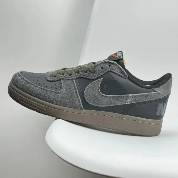 Nike Air Force 1 Low 'Suede' Gray Olive Sneakers - 1