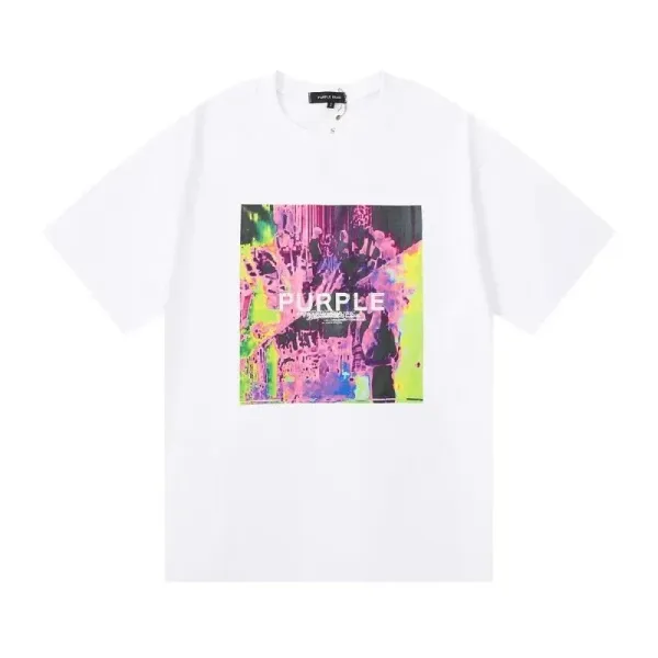 Purple Brand Graphic Print White T-Shirt - 1