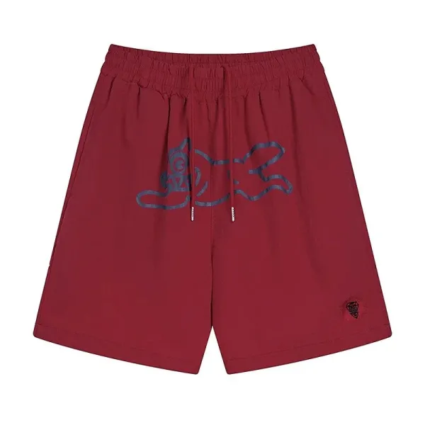 A Bathing Ape Bape Sta Cat Logo Shorts Burgundy - 1