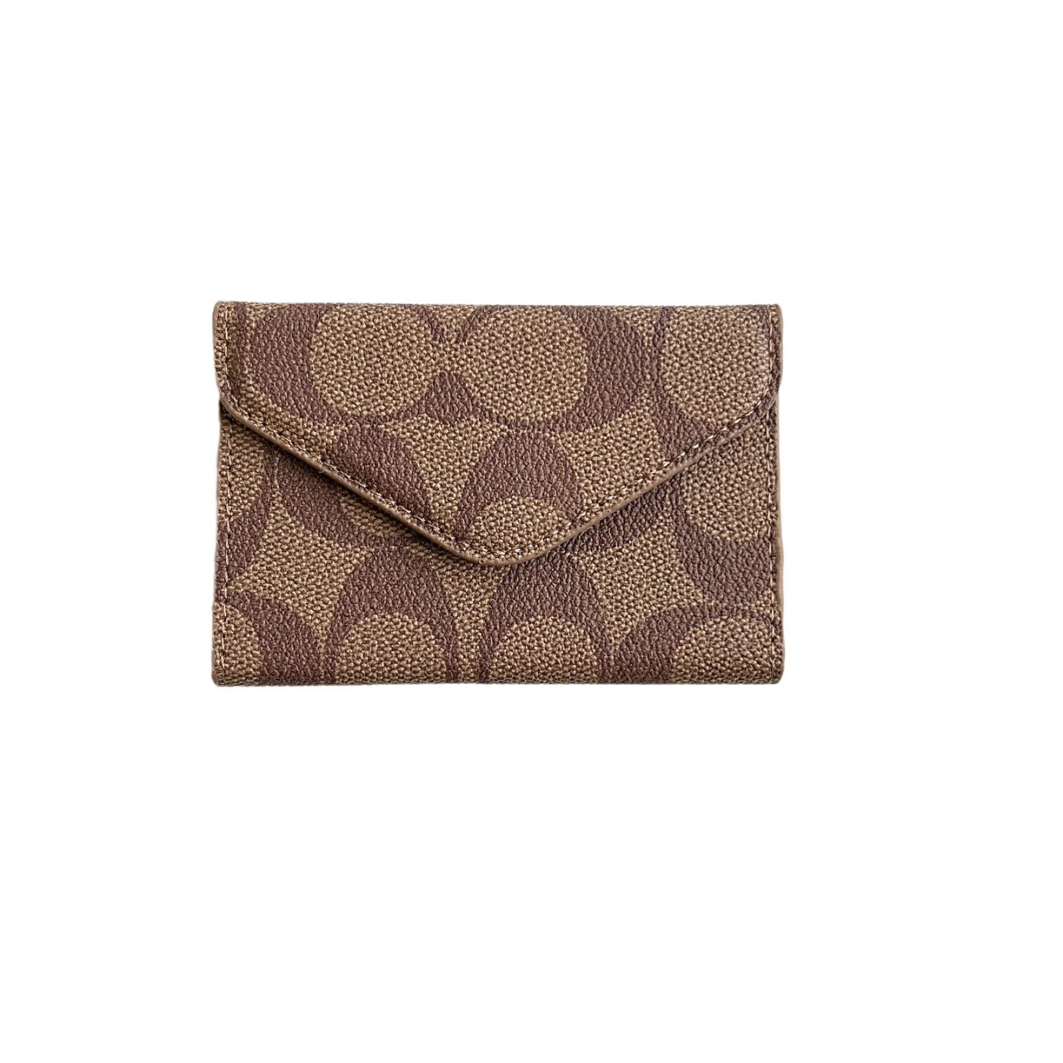 Coach Signature Canvas Envelope Card Holder Brown - 1
