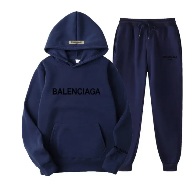 Balenciaga Logo Hoodie and Sweatpants Set Gray - 14