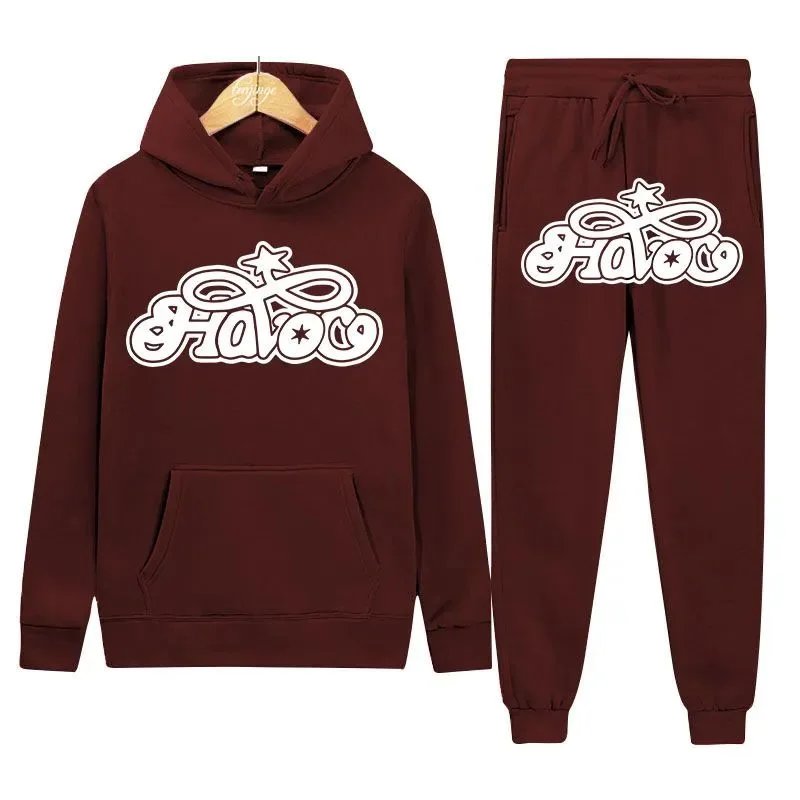 Design HAVOC Graphic Hoodie and Sweatpants Set Yellow - 5