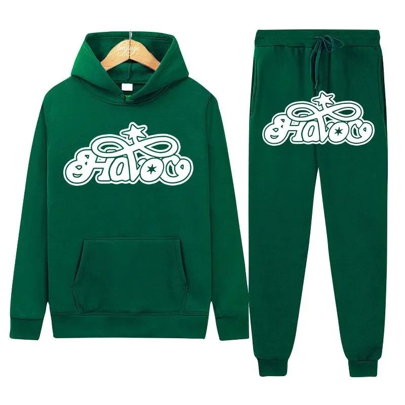 Design HAVOC Graphic Hoodie and Sweatpants Set Yellow - 16