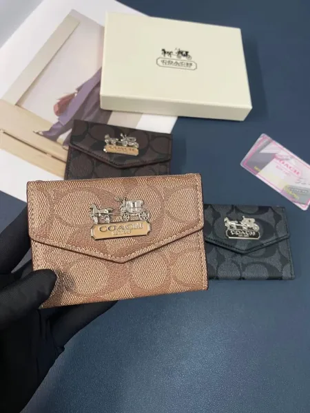Coach Horse and Carriage Envelope Card Holder in Signature Canvas Wallets - 1