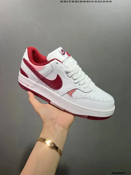 Nike Court Borough Low 2 White Burgundy Sneakers - 1