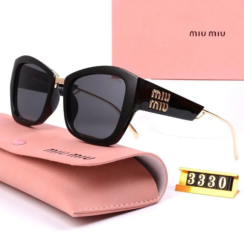 Miu Miu Oversized Cat-Eye White Sunglasses with Gold Logo Temples - 9