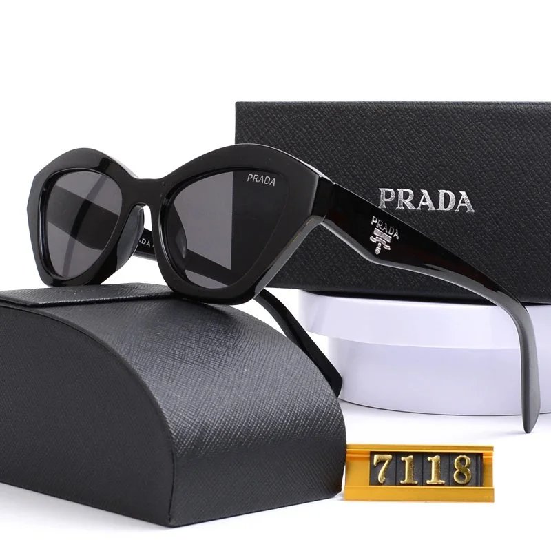 Prada Printed Acetate Oversized Sunglasses White Multicolor - 9