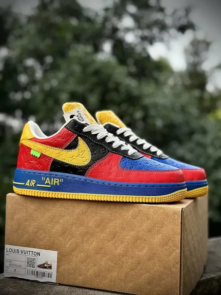 Louis Vuitton x Nike Air Force 1 Orange Monogram Sneakers - 16