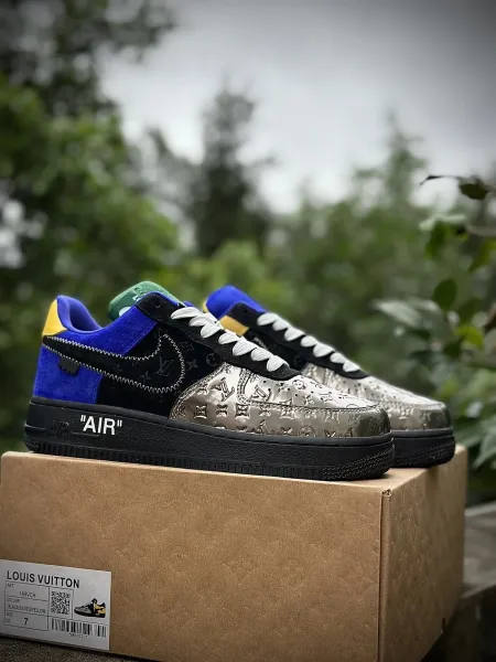 Louis Vuitton x Nike Air Force 1 Orange Monogram Sneakers - 24