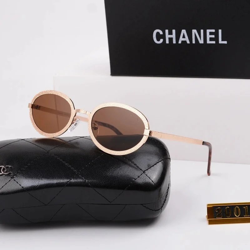Chanel Cat-Eye Gradient Brown Sunglasses with Chain Detail - 27