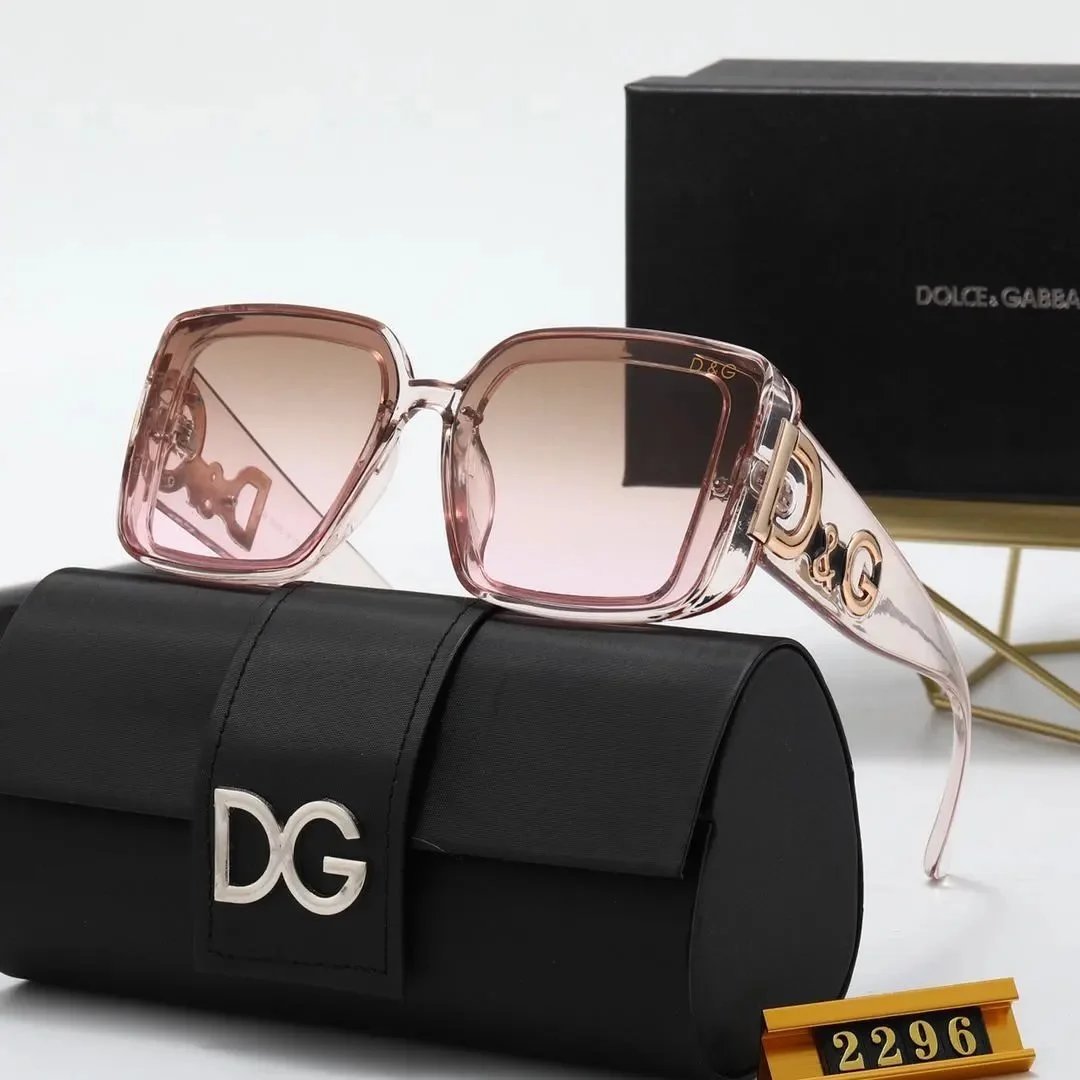 Dolce & Gabbana Square Frame Sunglasses Black with Gold DG Logo - 9