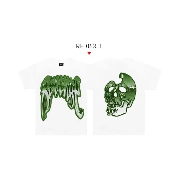 Revenge RE-053-1 Green Skull Graphic T-Shirt - 1