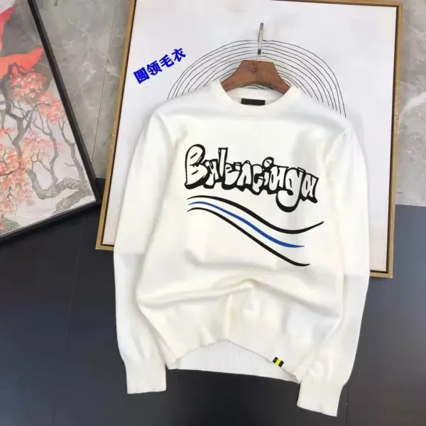 Balenciaga Logo Knit Sweater Royal Blue - 5