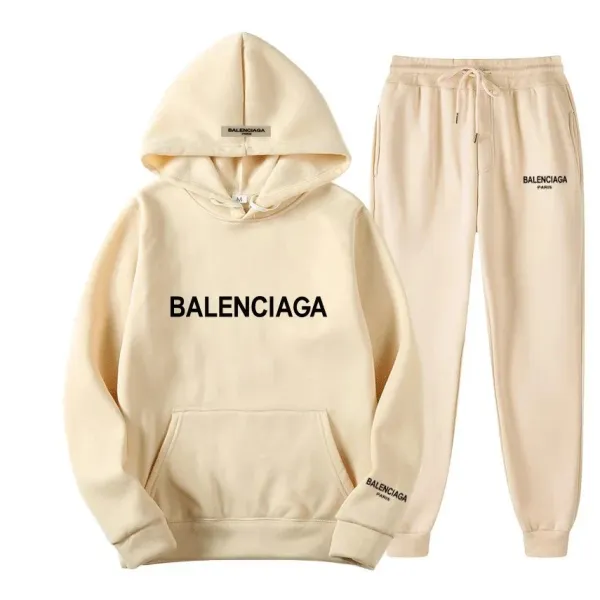 Balenciaga Logo Hoodie and Sweatpants Set Gray - 10