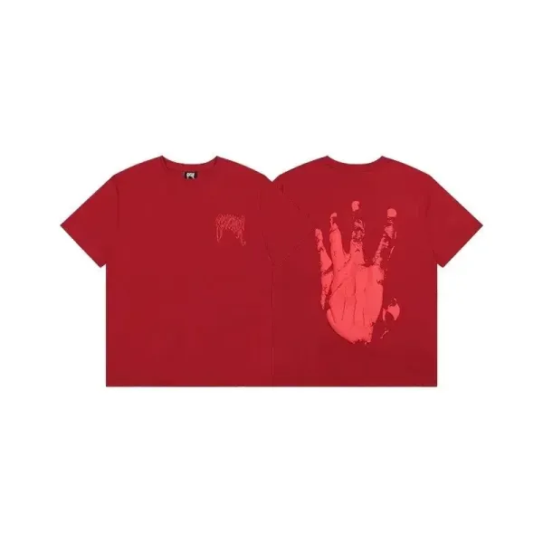 Design Hand Print Red T-Shirt - 1