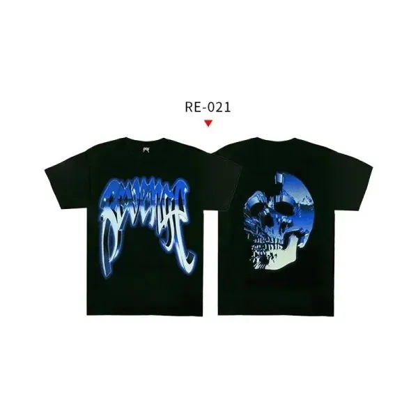 Revenge RE-021 Blue Glow Skull Graphic T-Shirt - 1