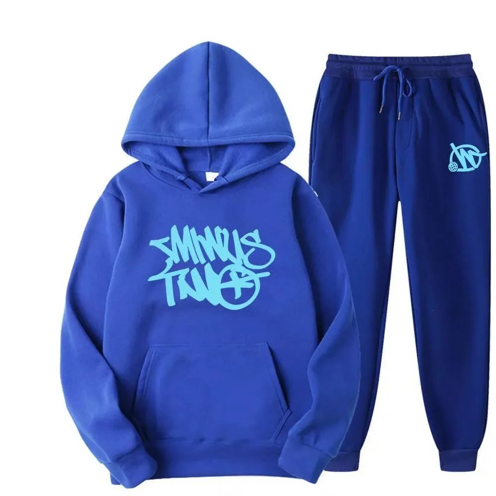 Design Graffiti Logo Yellow Hoodie and Sweatpants Set - 4