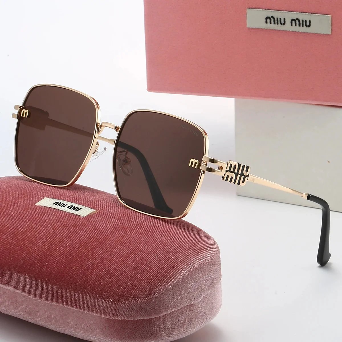 Miu Eyewear Oversized square metal-frame sunglasses image 3