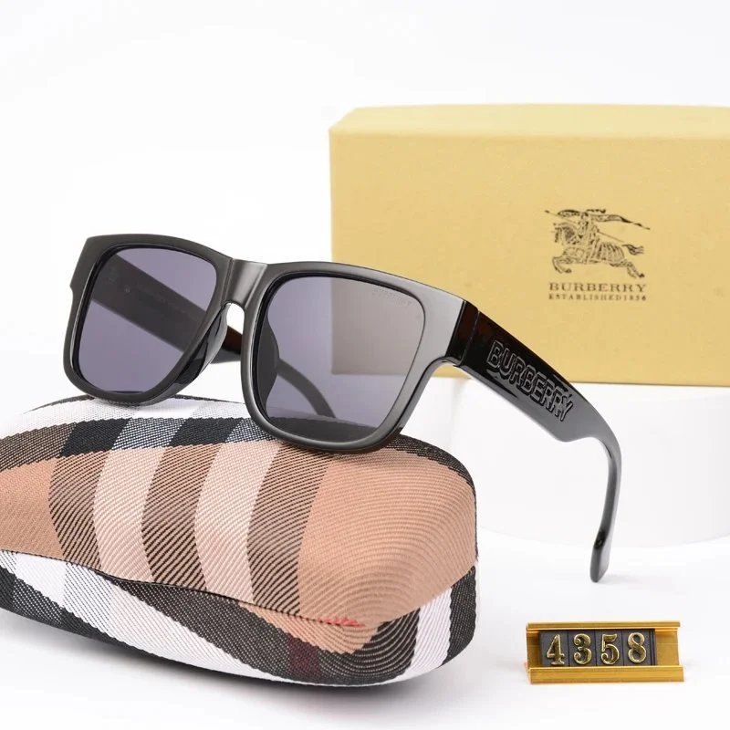 Burberry Square Frame White Sunglasses with Classic Check Case - 9