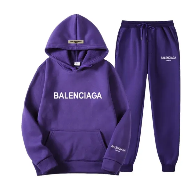 Balenciaga Logo Hoodie and Sweatpants Set Gray - 28