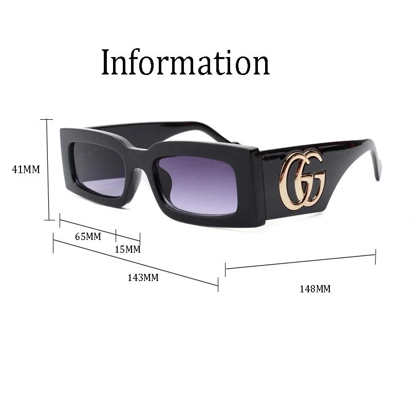 Gucci GG Marmont Square Sunglasses Silver Frame Gray Lens - 2