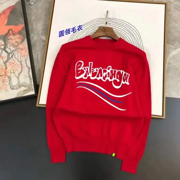 Balenciaga Logo Knit Sweater Royal Blue - 4
