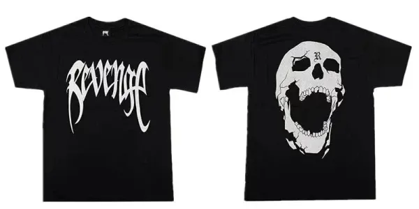 Revenge Skull Graphic Black T-Shirt - 1