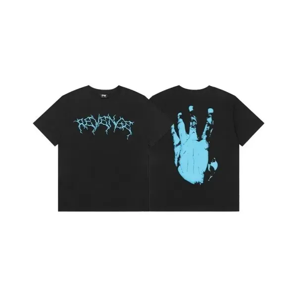 Revenge Handprint Graphic Black T-Shirt - 1