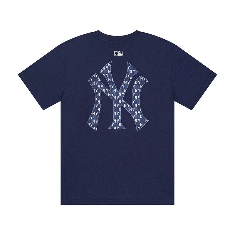 MLB New York Yankees All-Over Logo Black T-Shirt - 5