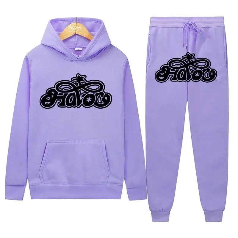 Design HAVOC Graphic Hoodie and Sweatpants Set Yellow - 32