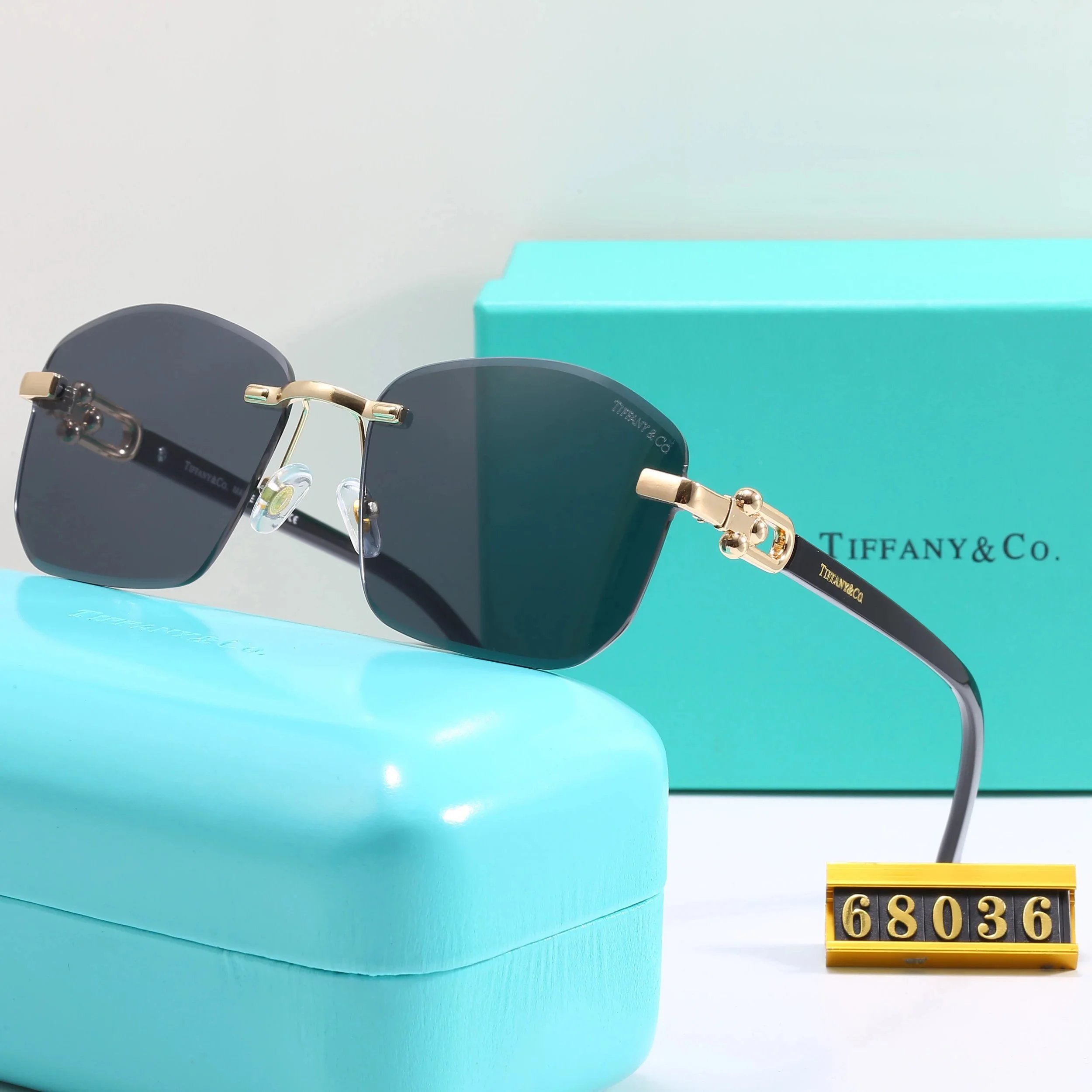 Tiffany & Co. HardWear Rimless Gradient Brown Sunglasses - 5