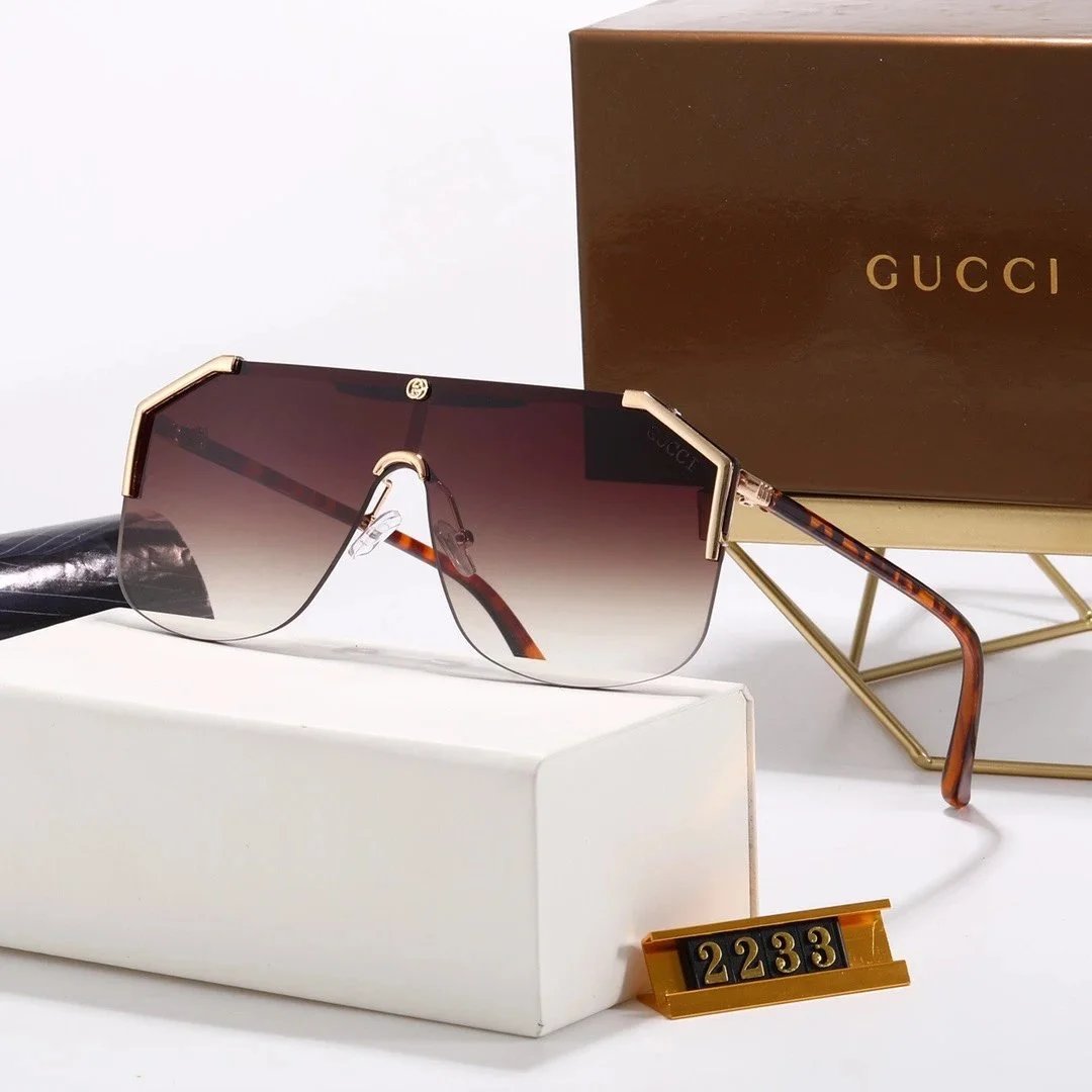 Gucci GG0941S Shield Sunglasses Red Gradient Gold Frame - 9