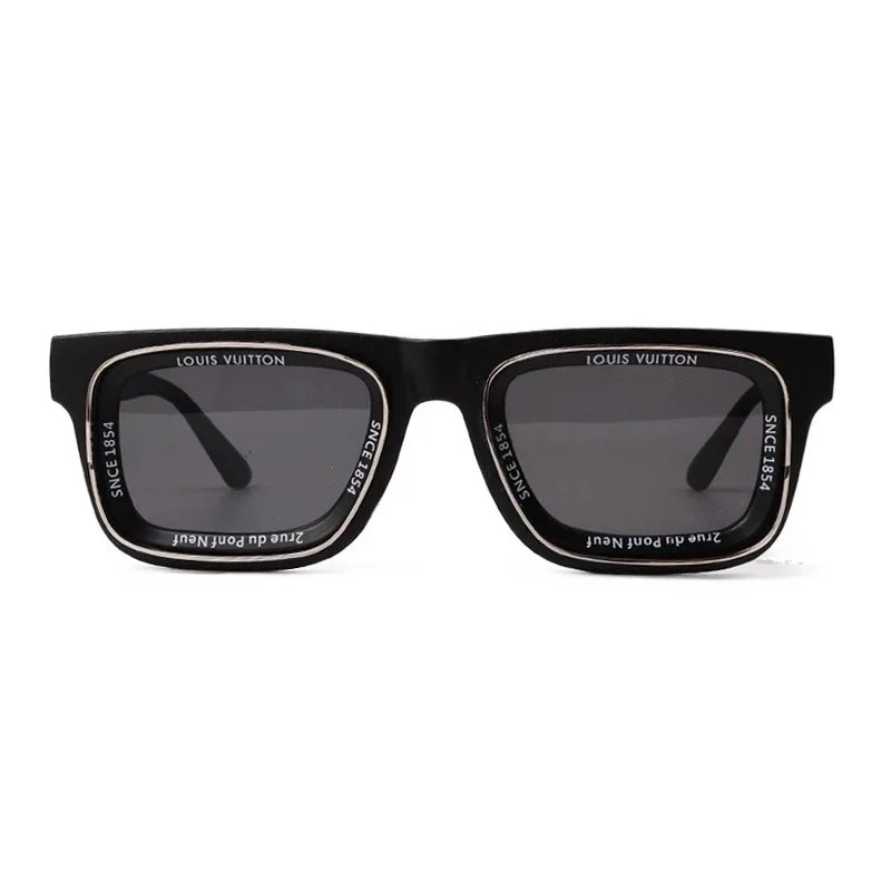 Design Oversized Square Frame Gradient Gray Sunglasses - 4