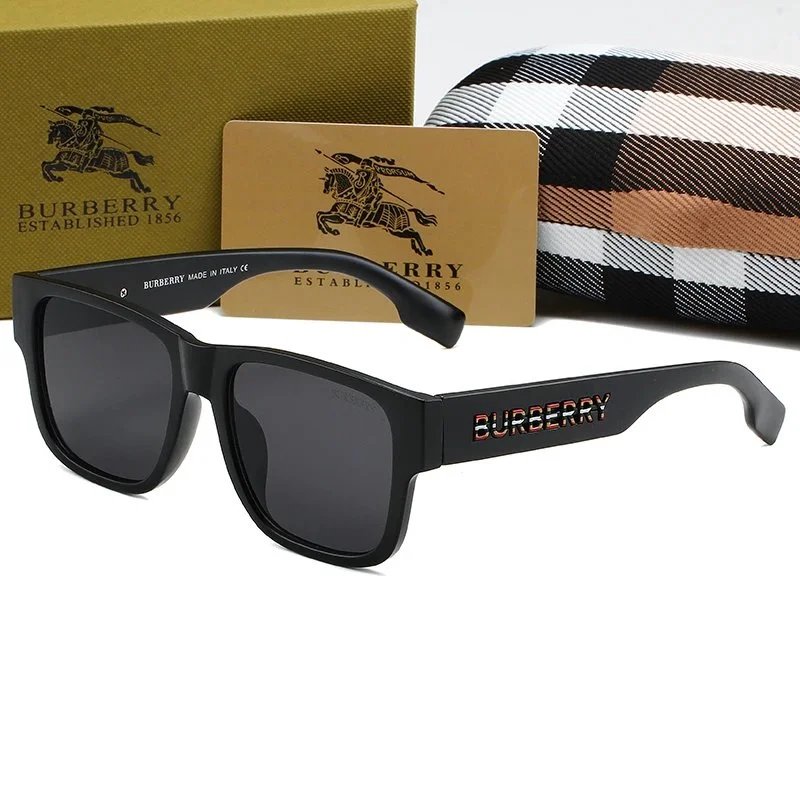 Burberry Square Frame White Sunglasses with Classic Check Case - 3