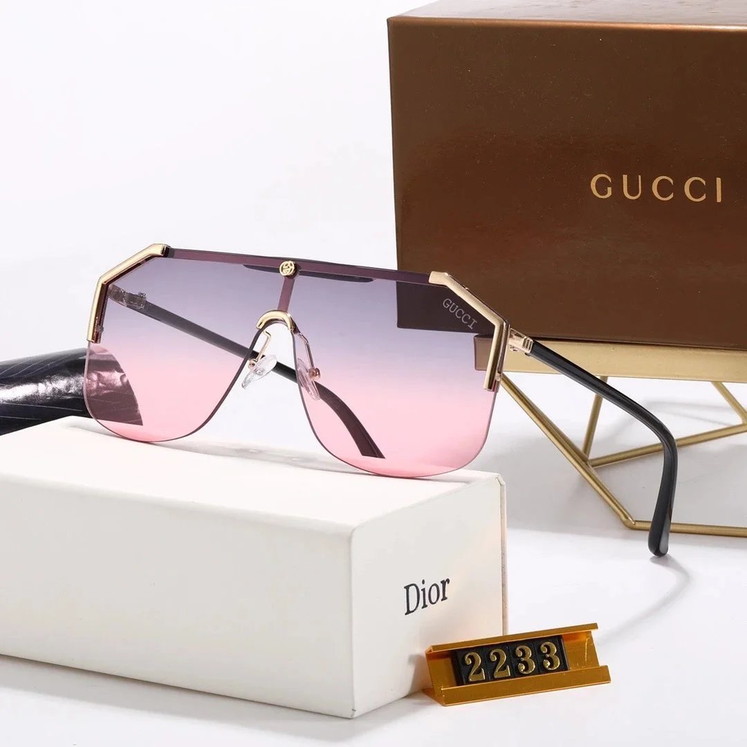 Gucci GG0941S Shield Sunglasses Red Gradient Gold Frame - 10