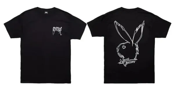 Revenge Playboy Rabbit Outline Black T-Shirt - 1
