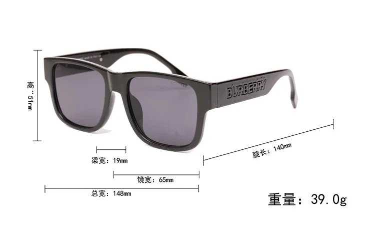 Burberry Square Frame White Sunglasses with Classic Check Case - 2