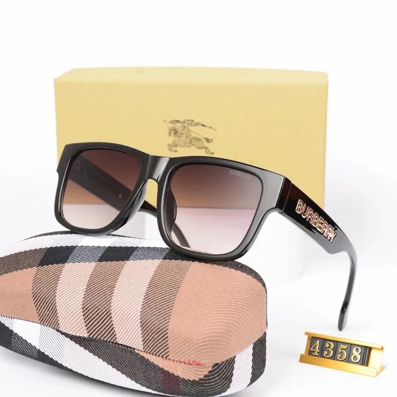 Burberry Square Frame White Sunglasses with Classic Check Case - 7
