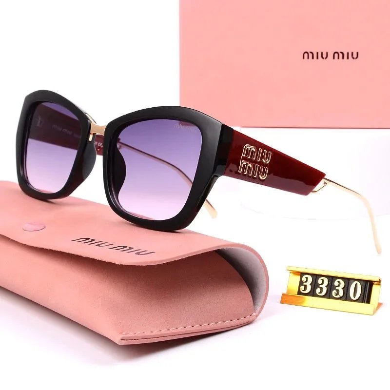Miu Miu Oversized Cat-Eye White Sunglasses with Gold Logo Temples - 4