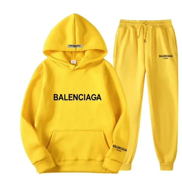 Balenciaga Logo Hoodie and Sweatpants Set Gray - 23