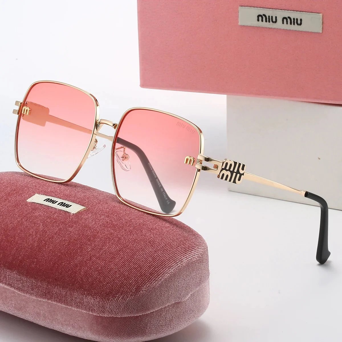 Miu Eyewear Oversized square metal-frame sunglasses image 7