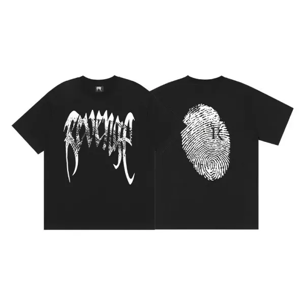 Revenge Revenge Logo Fingerprint Graphic T-Shirt Black - 1