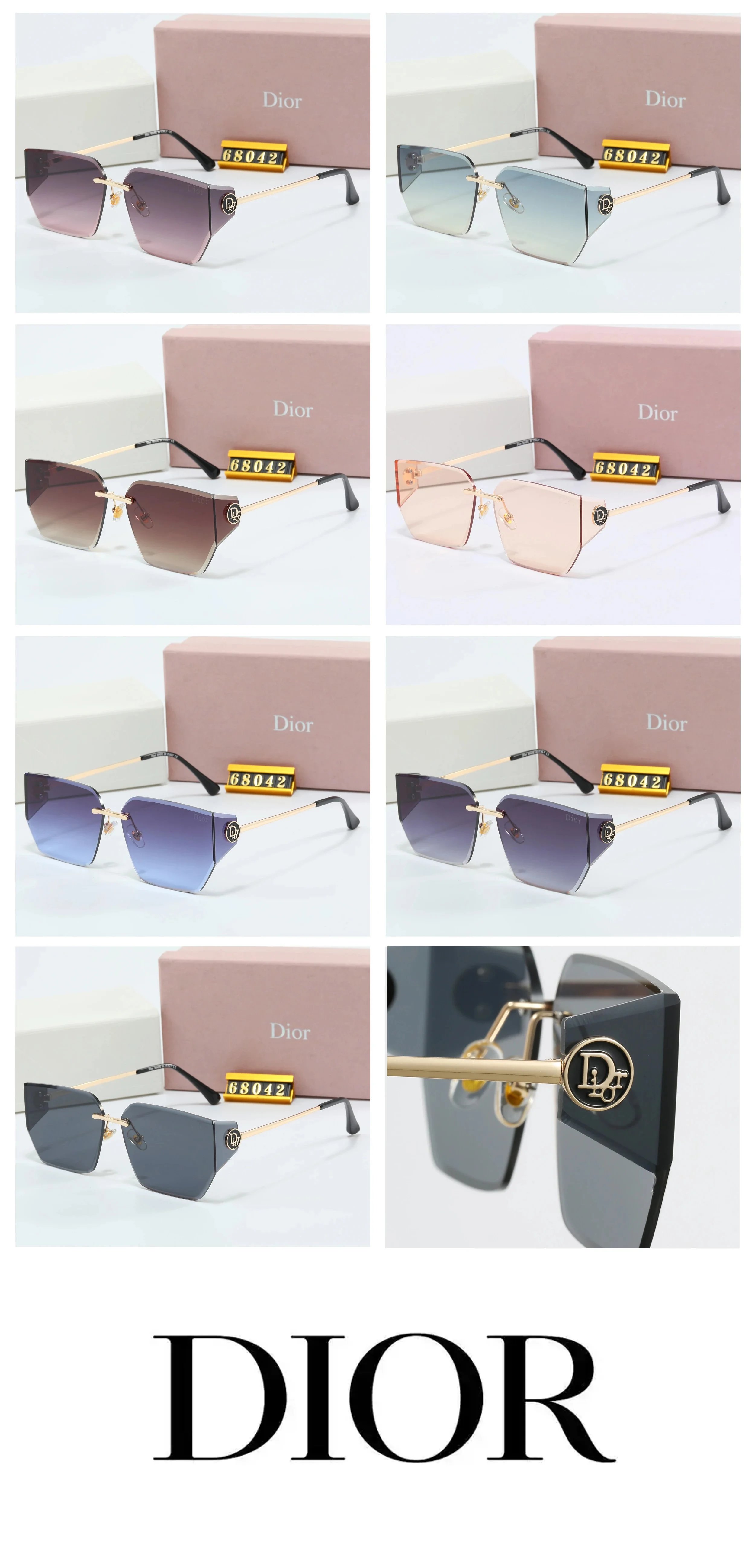Dior CD Icon Rimless Sunglasses Purple Gradient - 2