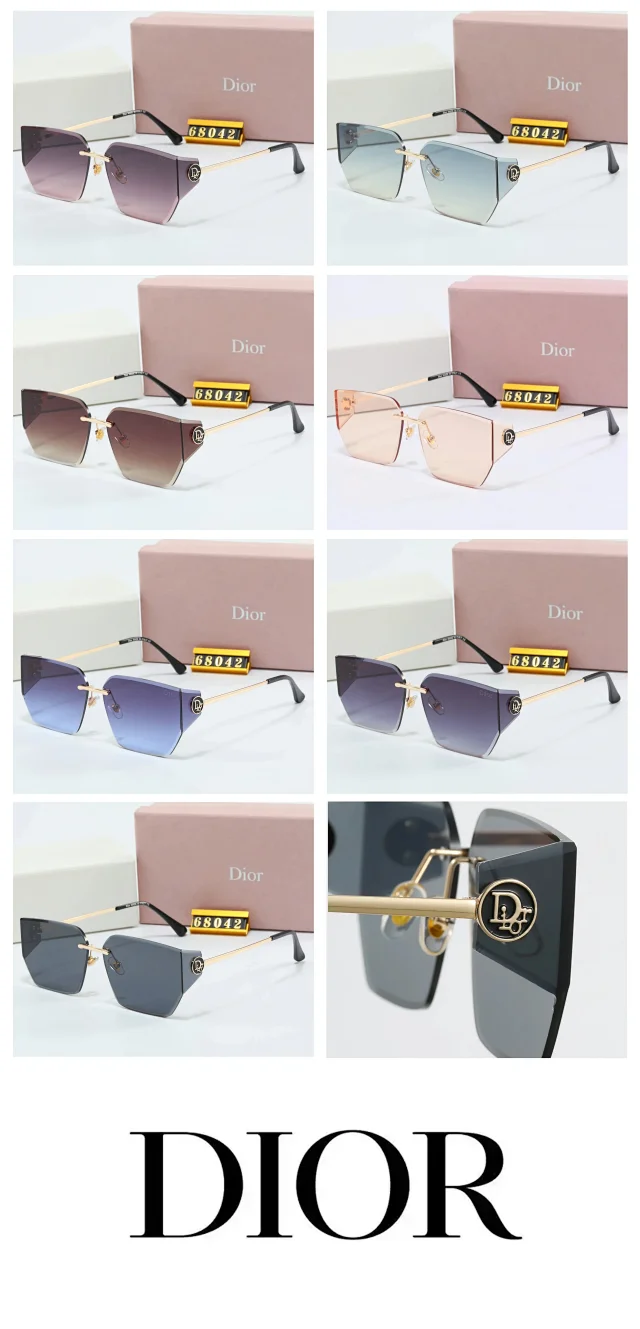 Dior Eyewear 58057 square-frame sunglasses with gold logo temples product detail image 1
