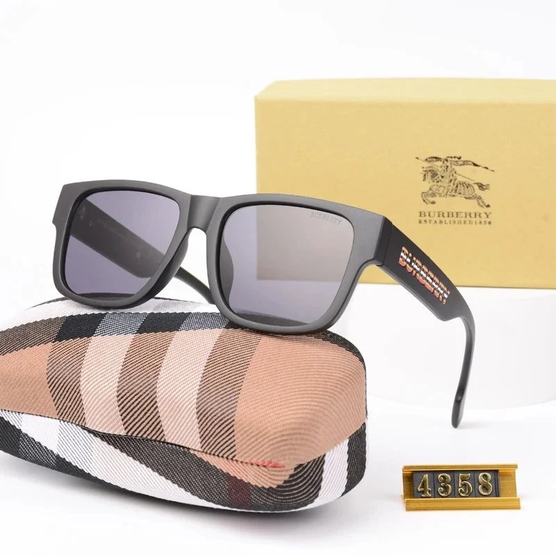 Burberry Square Frame White Sunglasses with Classic Check Case - 8