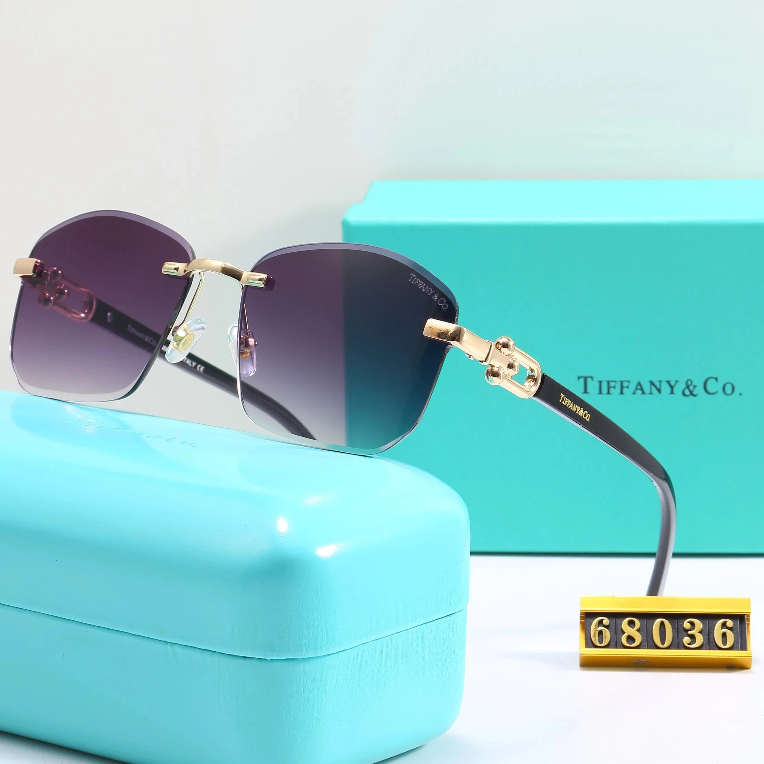 Tiffany & Co. HardWear Rimless Gradient Brown Sunglasses - 7