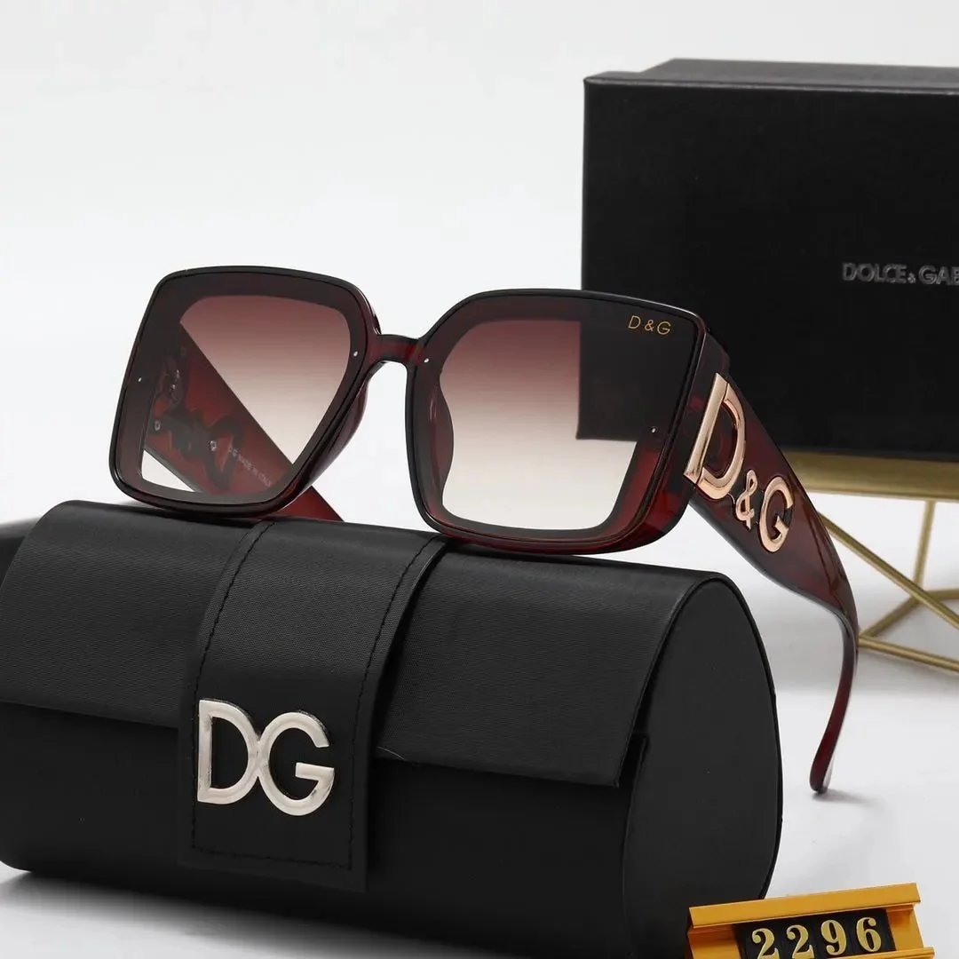 Dolce & Gabbana Square Frame Sunglasses Black with Gold DG Logo - 8