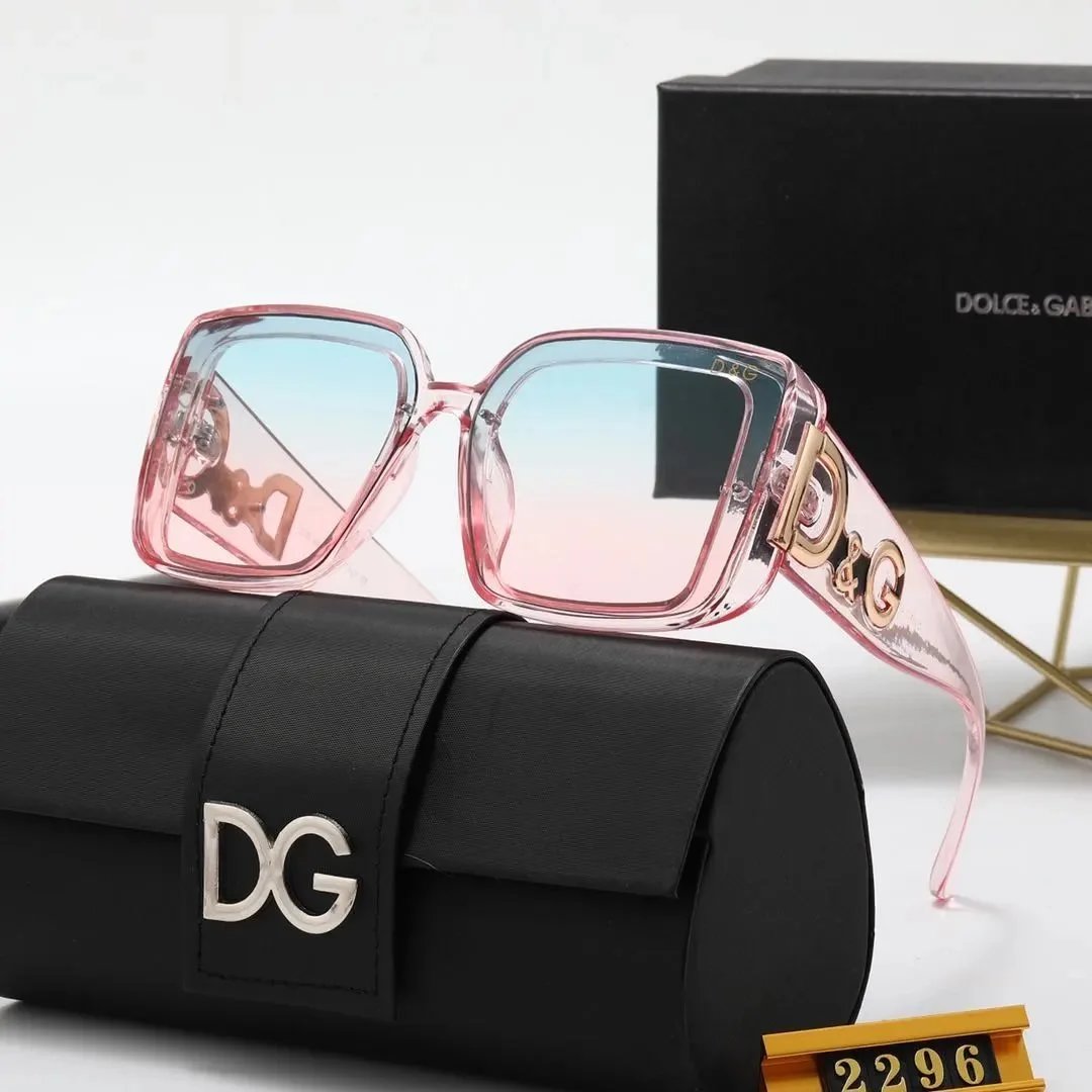 Dolce & Gabbana Square Frame Sunglasses Black with Gold DG Logo - 10