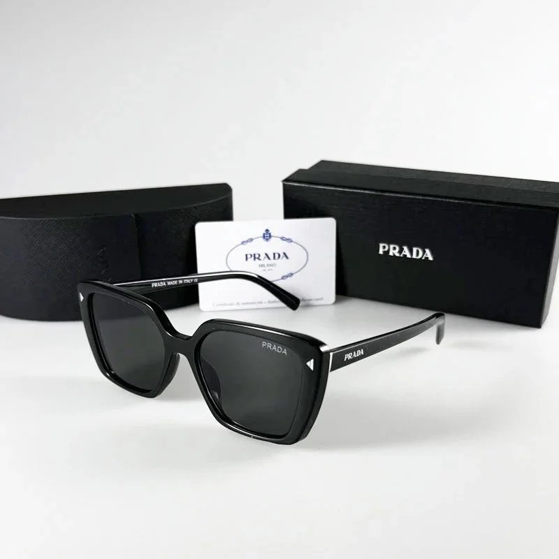Prada Printed Acetate Oversized Sunglasses White Multicolor - 3