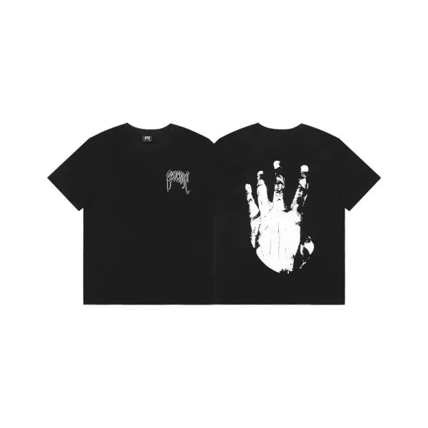 Art That Kills Hand Print Black T-Shirt - 1
